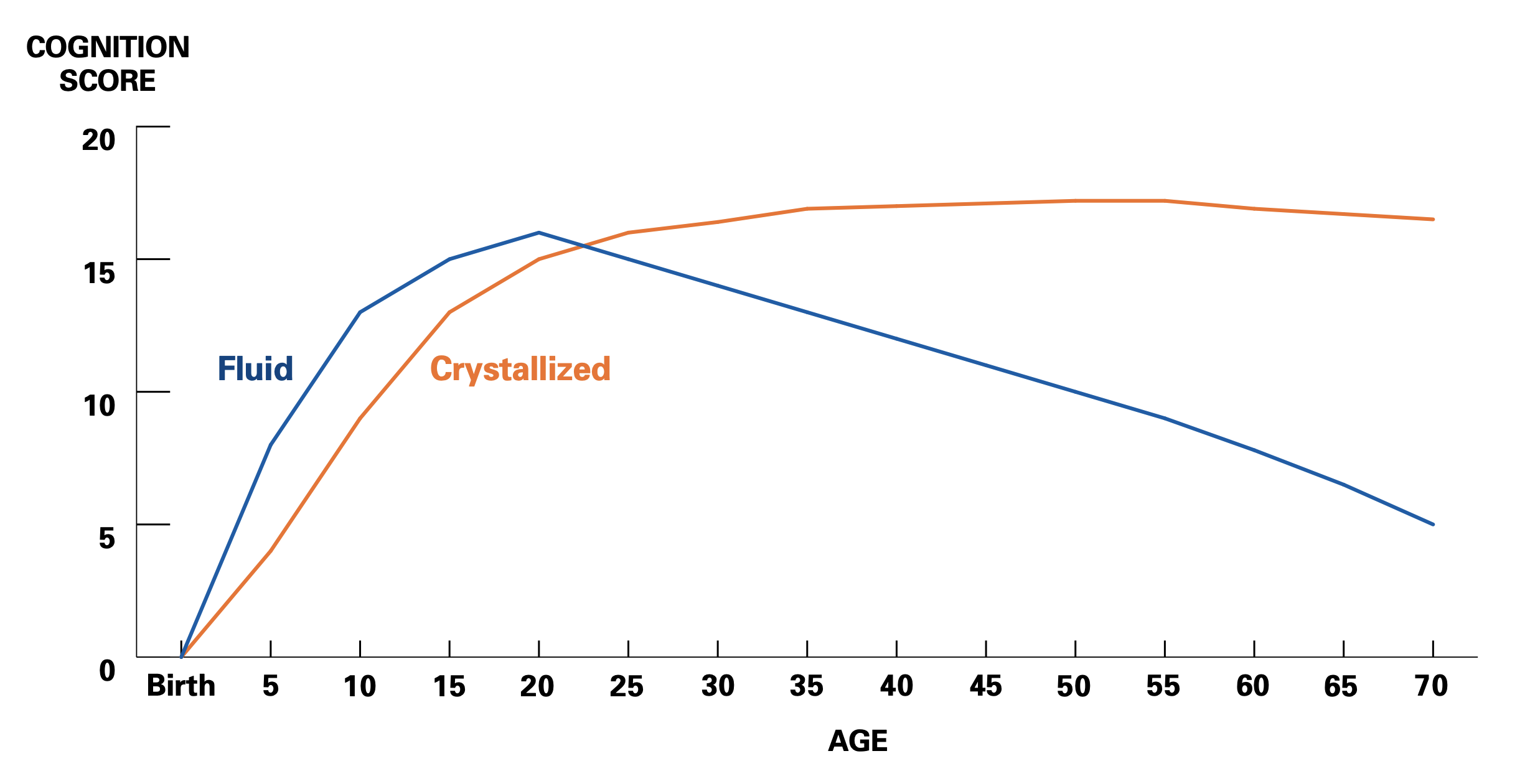 Fluid and Crystallized Intelligence Across the Lifespan